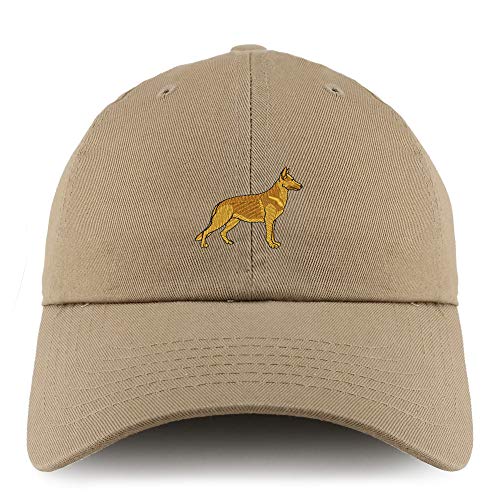 Trendy Apparel Shop German Shepherd Dog Embroidered Low Profile Soft Cotton Dad Hat Cap