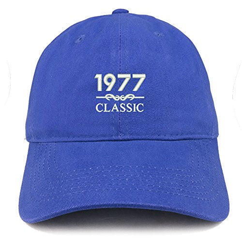 Trendy Apparel Shop Classic 1977 Embroidered Retro Soft Cotton Baseball Cap
