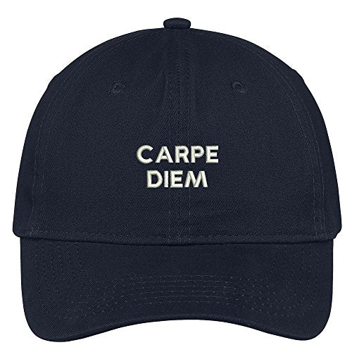 Trendy Apparel Shop Carpe Diem Embroidered 100% Quality Brushed Cotton Baseball Cap