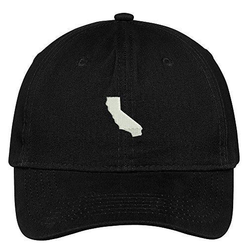 Trendy Apparel Shop California State Map Embroidered Low Profile Soft Cotton Brushed Baseball Cap