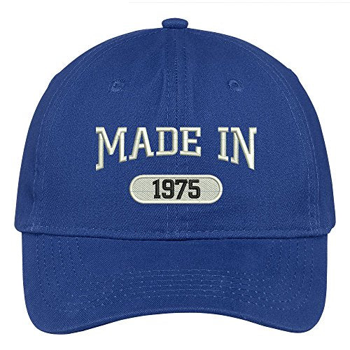 Trendy Apparel Shop 44th Birthday - Made in 1975 Embroidered Low Profile Cotton Baseball Cap