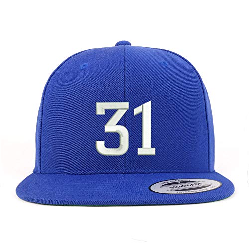 Trendy Apparel Shop Number 31 Embroidered Snapback Flatbill Baseball Cap