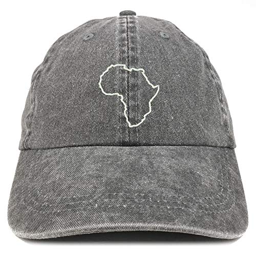 Trendy Apparel Shop Africa Map Outline Embroidered Washed Low Profile Cap