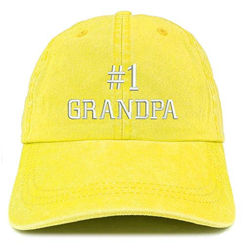 Trendy Apparel Shop Number 1 Grandpa Embroidered Washed Cotton Adjustable Cap