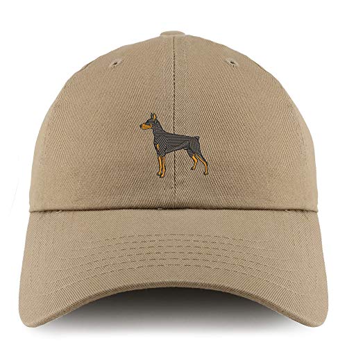 Trendy Apparel Shop Doberman Dog Embroidered Low Profile Soft Cotton Dad Hat Cap