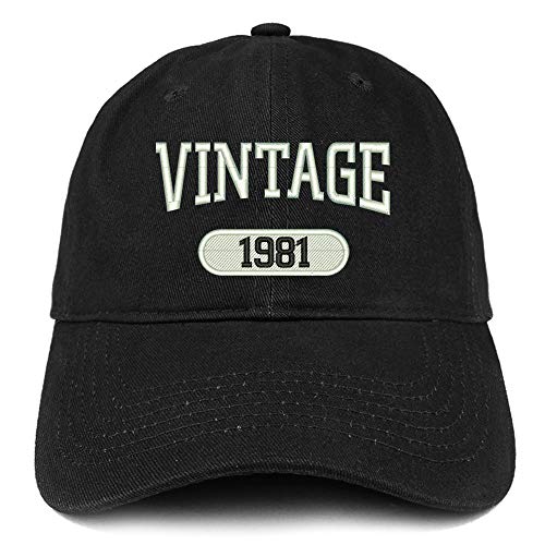 Trendy Apparel Shop 40th Birthday Vintage 1981 Soft Crown Brushed Cotton Cap