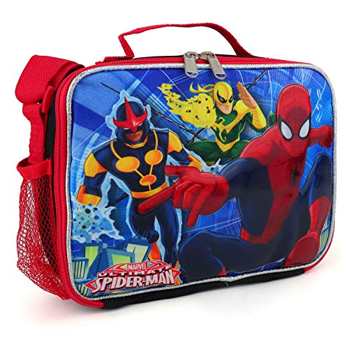 Trendy Apparel Shop Ultimate Spiderman Kid's School Soft Lunch Kit Box - Black