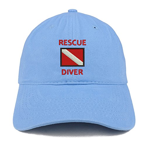 Trendy Apparel Shop Rescue Diver Flag Embroidered Low Profile Soft Cotton Baseball Cap