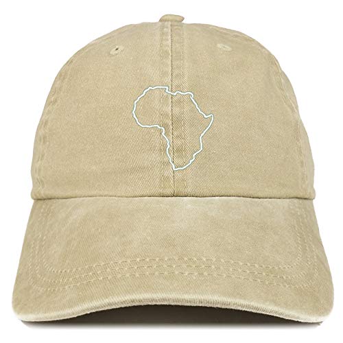 Trendy Apparel Shop Africa Map Outline Embroidered Washed Low Profile Cap