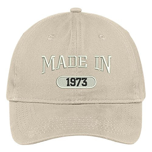 Trendy Apparel Shop 46th Birthday - Made in 1973 Embroidered Low Profile Cotton Baseball Cap