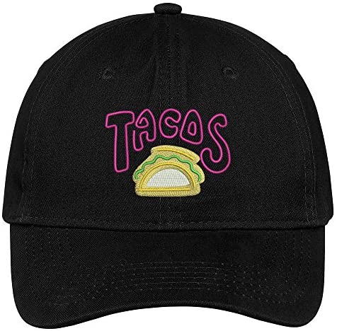 Trendy Apparel Shop Tacos Embroidered Low Profile Soft Cotton Brushed Baseball Cap