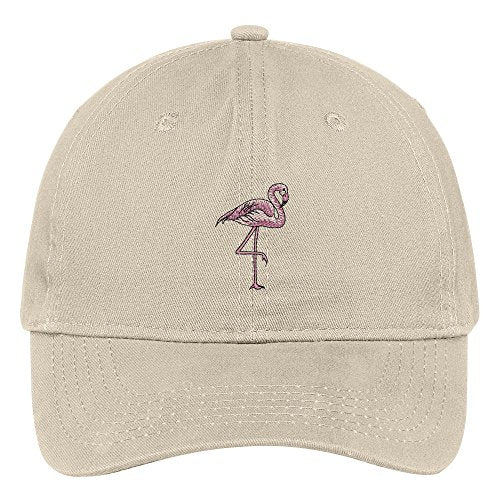 Trendy Apparel Shop Pink Flamingo Embroidered Soft Brushed Cotton Low Profile Cap