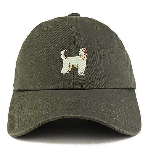 Trendy Apparel Shop Afghan Dog Embroidered Low Profile Soft Cotton Dad Hat Cap