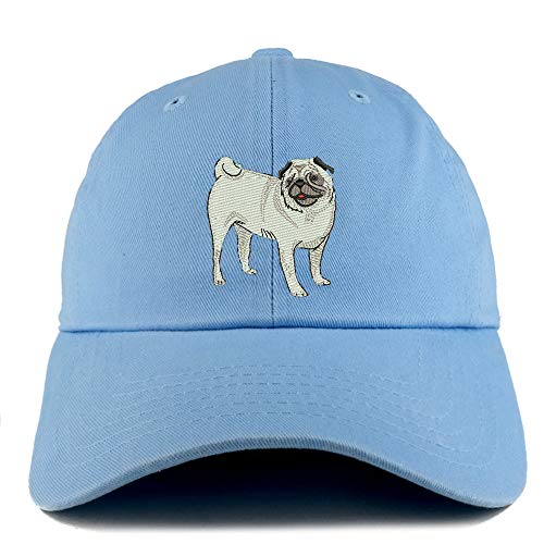 Trendy Apparel Shop Pug Dog Embroidered Low Profile Soft Cotton Dad Hat Cap