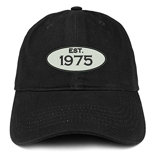 Trendy Apparel Shop Established 1975 Embroidered 46th Birthday Gift Soft Crown Cotton Cap