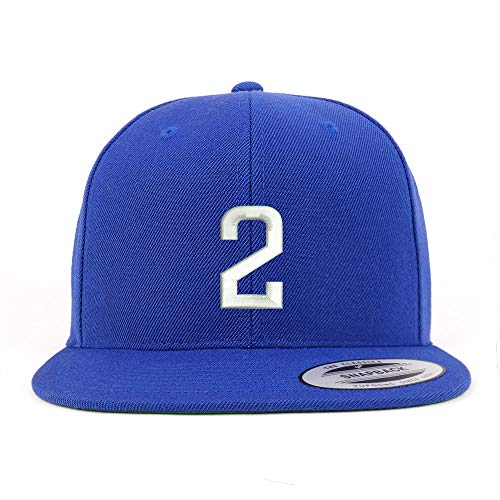 Trendy Apparel Shop Number 2 Embroidered Snapback Flatbill Baseball Cap