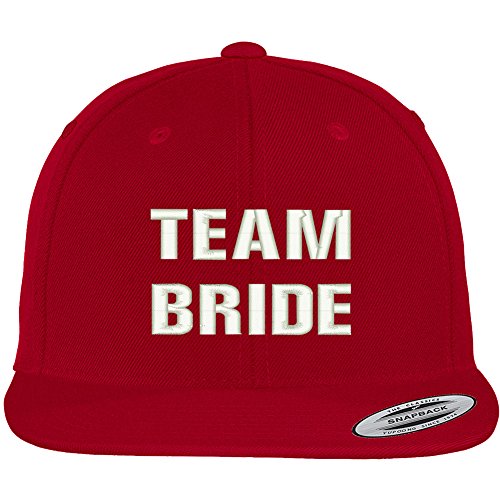 Trendy Apparel Shop Team Bride Embroidered Flat Bill Adjustable Snapback Cap