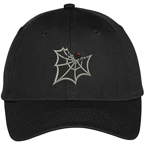 Trendy Apparel Shop Black Widow Spider Web Embroidered Baseball Cap