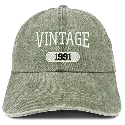 Trendy Apparel Shop 30th Birthday Vintage 1991 Washed Cotton Adjustable Cap