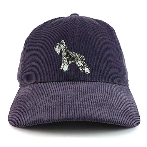 Trendy Apparel Shop Miniature Schnauzer Dog Corduroy Unstructured Baseball Cap