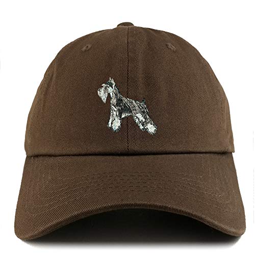 Trendy Apparel Shop Miniature Schnauzer Dog Embroidered Low Profile Soft Cotton Dad Hat Cap