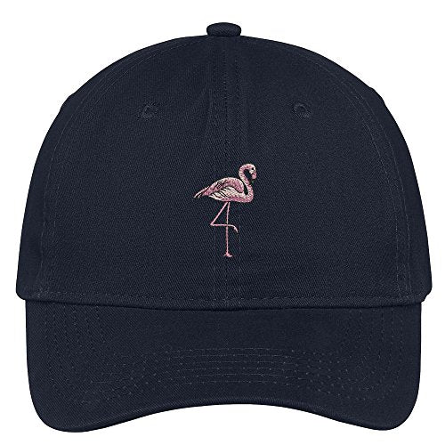 Trendy Apparel Shop Pink Flamingo Embroidered Soft Brushed Cotton Low Profile Cap