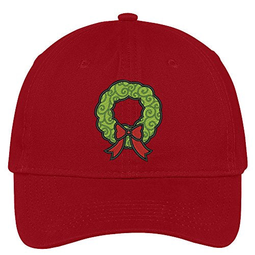 Trendy Apparel Shop Christmas Wreath Embroidered Christmas Themed Cotton Baseball Cap