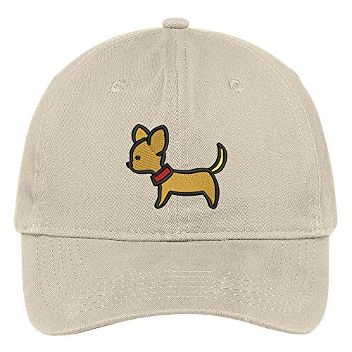 Trendy Apparel Shop Chihuahua Embroidered Low Profile Soft Cotton Brushed Cap