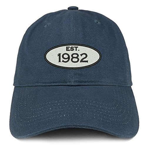 Trendy Apparel Shop Established 1982 Embroidered 39th Birthday Gift Soft Crown Cotton Cap