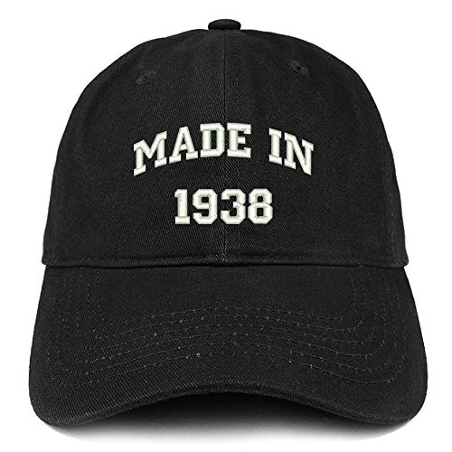 Trendy Apparel Shop Made in 1938 Text Embroidered 83rd Birthday Brushed Cotton Cap