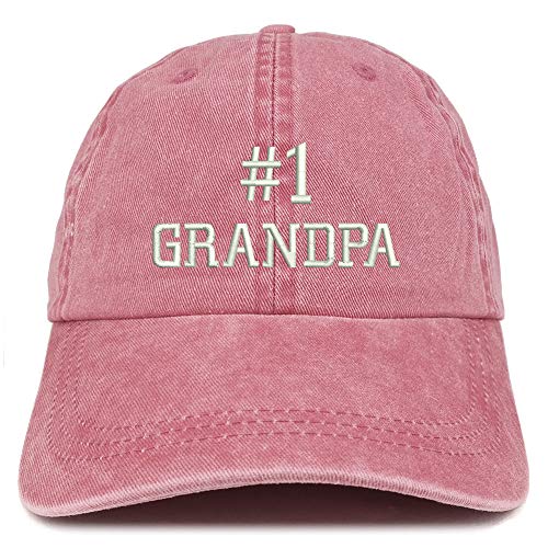 Trendy Apparel Shop Number 1 Grandpa Embroidered Washed Cotton Adjustable Cap