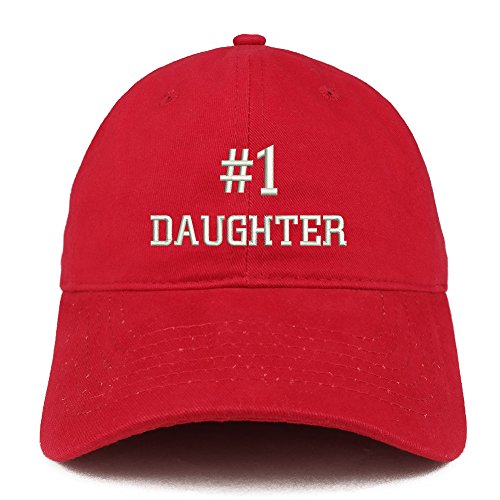 Trendy Apparel Shop Number 1 Daughter Embroidered Low Profile Soft Cotton Baseball Cap