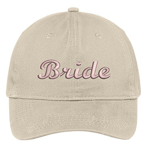 Trendy Apparel Shop Bride Script Wedding Theme Embroidered Soft Crown Cotton Cap