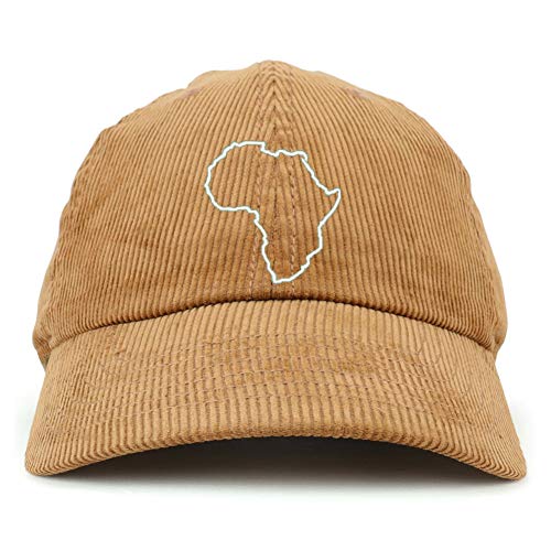 Trendy Apparel Shop Africa Map Outline Cotton Corduroy Unstructured Baseball Cap