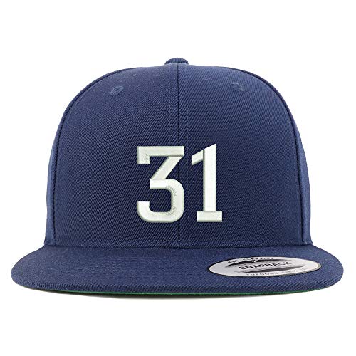 Trendy Apparel Shop Number 31 Embroidered Snapback Flatbill Baseball Cap