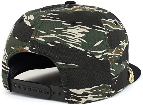 Trendy Apparel Shop Fashion Camouflage Hip Hop Flat Bill Snapback Cap with Gold Chain - Tree CAMO