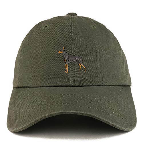 Trendy Apparel Shop Doberman Dog Embroidered Low Profile Soft Cotton Dad Hat Cap