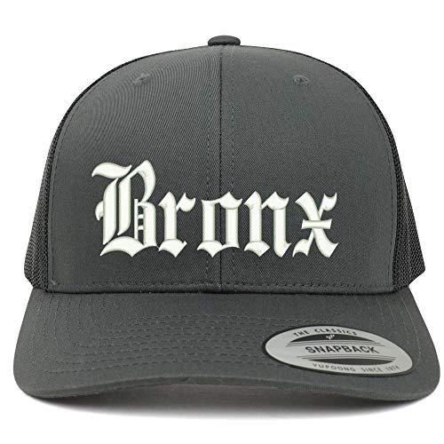 Trendy Apparel Shop Old English Font Bronx City Embroidered 6 Panel Mesh Cap