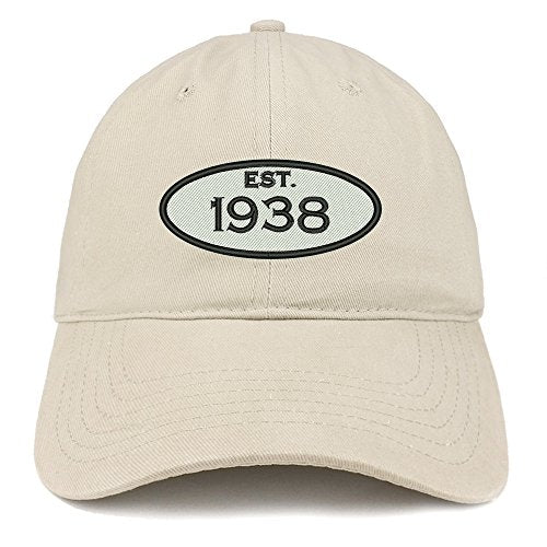 Trendy Apparel Shop Established 1938 Embroidered 83rd Birthday Gift Soft Crown Cotton Cap