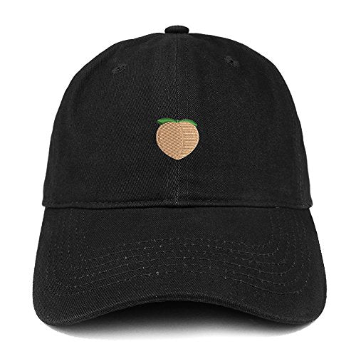 Trendy Apparel Shop Peach Emoticon Embroidered 100% Soft Brushed Cotton Low Profile Cap