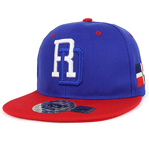 Trendy Apparel Shop Dominican Republic 3D Embroidered Flatbill Snapback Cap Flag