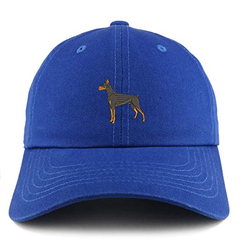 Trendy Apparel Shop Doberman Dog Embroidered Low Profile Soft Cotton Dad Hat Cap