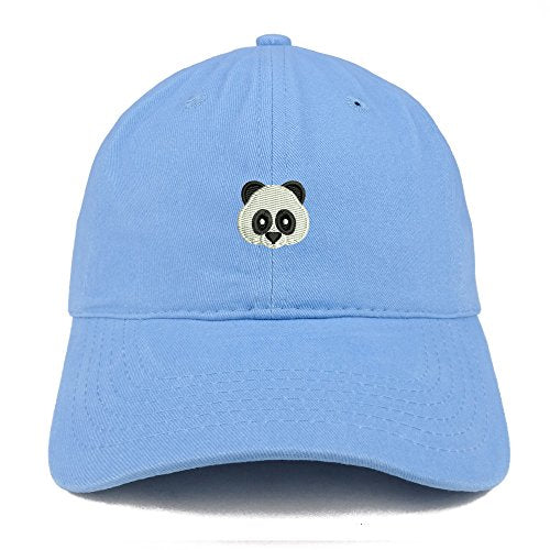 Trendy Apparel Shop Panda Emoticon Embroidered 100% Soft Brushed Cotton Low Profile Cap