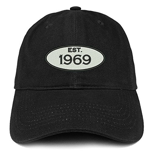 Trendy Apparel Shop Established 1969 Embroidered 52nd Birthday Gift Soft Crown Cotton Cap