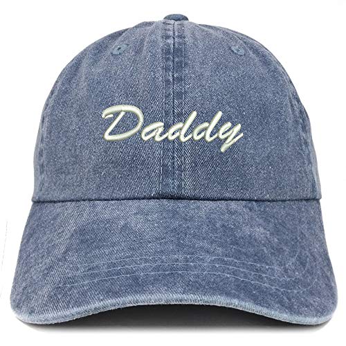 Trendy Apparel Shop Daddy Script Font Embroidered Low Profile Washed Cotton Cap