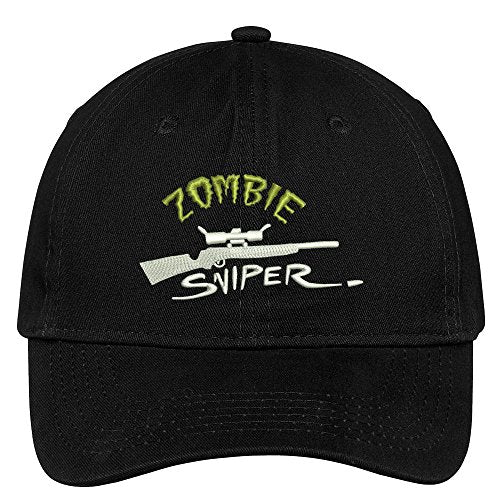 Trendy Apparel Shop Zombie Sniper Embroidered Low Profile Soft Cotton Brushed Cap