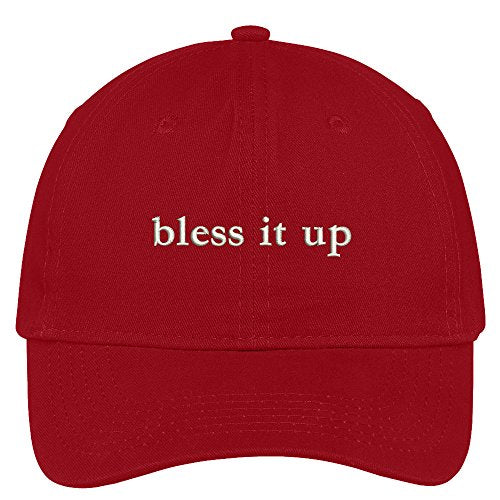 Trendy Apparel Shop Bless It Up Embroidered 100% Quality Brushed Cotton Baseball Cap