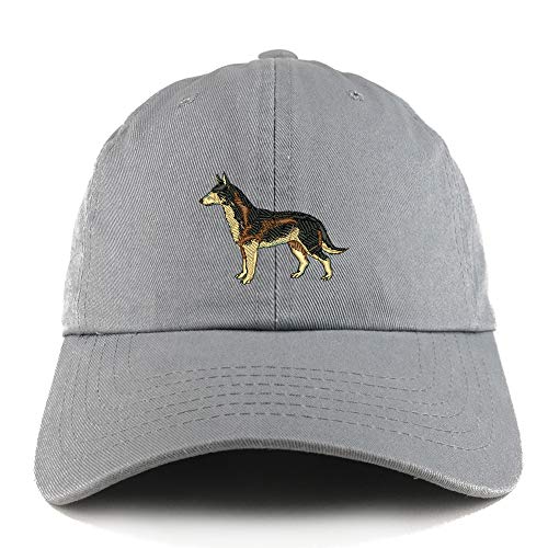 Trendy Apparel Shop Dark German Shepherd Dog Embroidered Low Profile Soft Cotton Dad Hat Cap