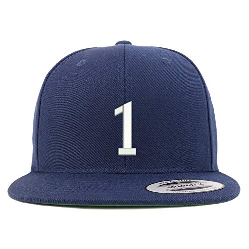 Trendy Apparel Shop Number 1 Embroidered Snapback Flatbill Baseball Cap