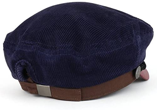 Trendy Apparel Shop Greek Sailor Fisherman Corduroy Baker Boy Cap - Navy Burgundy